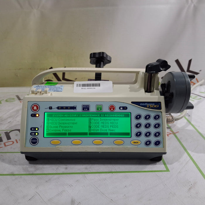 Smiths Medical Medfusion 3500 Version 6 Syringe Infusion Pump