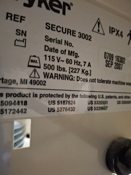 Stryker Secure II 3002 Hospital Bed