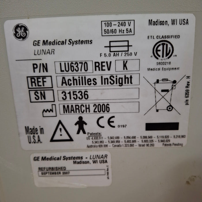 GE Healthcare Lunar Achilles Plus Bone Densitometer