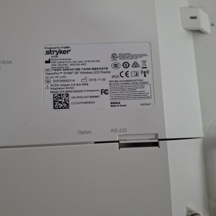 Stryker VisionPro SYNK 26 Wireless LED Display