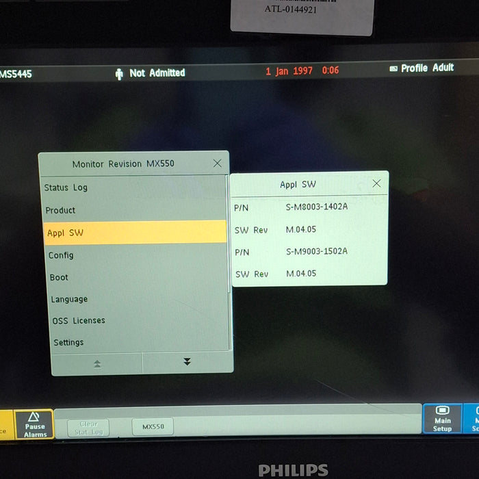 Philips MX550 Portable/Bedside Patient Monitor