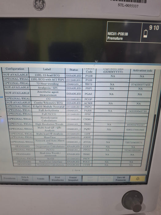 GE Healthcare Carescape B650 Neonatal Care Patient Monitor