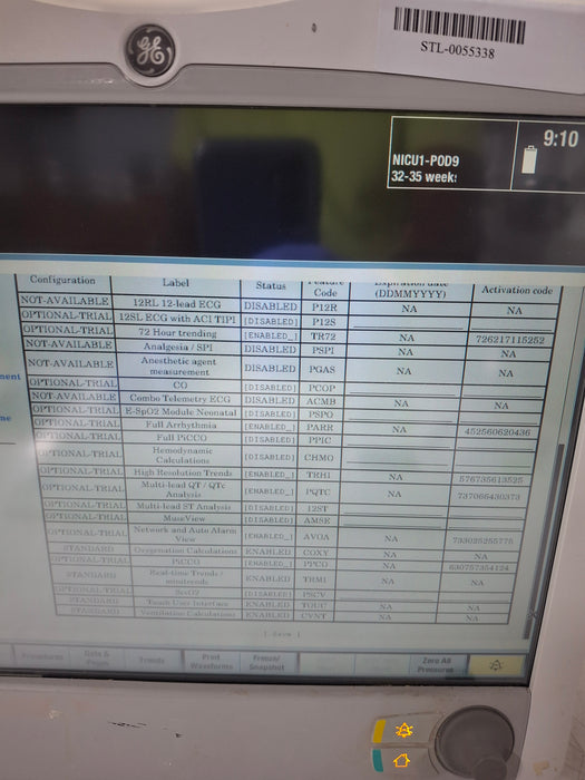 GE Healthcare Carescape B650 Neonatal Care Patient Monitor