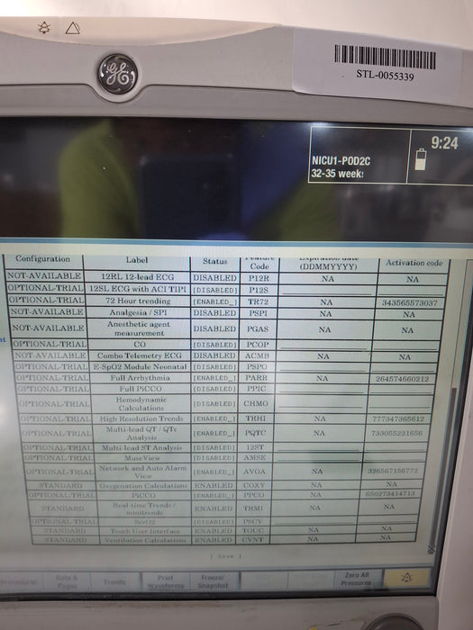 GE Healthcare Carescape B650 Neonatal Care Patient Monitor