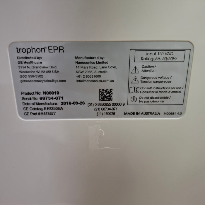 NanoSonics Trophon EPR High Level Disinfection