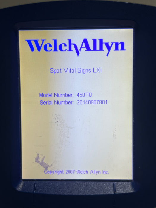 Welch Allyn Spot LXi - NIBP, SureTemp Plus Vital Signs Monitor
