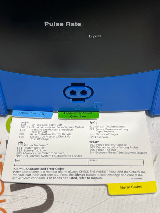 GE Healthcare Dinamap V100 - NIBP, SpO2, Temp Vital Signs Monitor