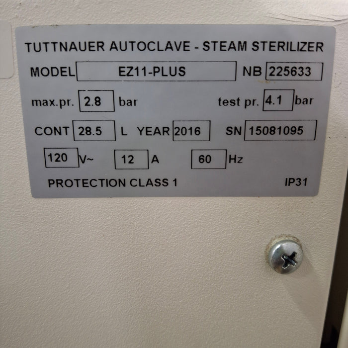 Tuttnauer EZ11 Plus Autoclave