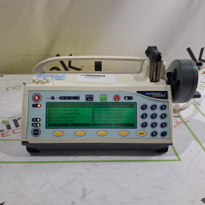 Smiths Medical Medfusion 3500 Version 6 Syringe Infusion Pump