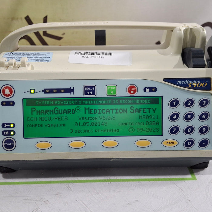 Smiths Medical Medfusion 3500 Version 6 Syringe Infusion Pump