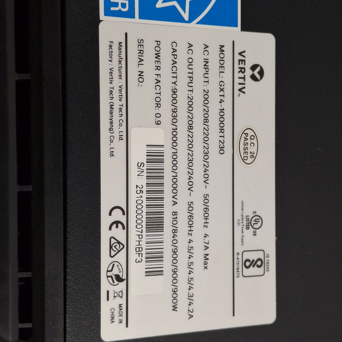 Vertiv Tech Co., Ltd. GXT4-1000RT230 UPS System