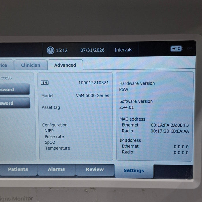 Welch Allyn Connex 6800 68NXTX - Nellcor SpO2, SureTemp Vital Signs Monitor