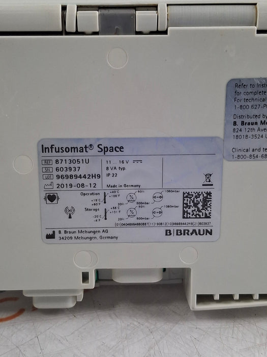 B. Braun Infusomat Space w/AC Adapter Infusion Pump