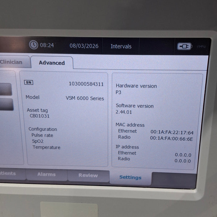 Welch Allyn Connex 6500 65NTXX - Nellcor SpO2, SureTemp Vital Signs Monitor