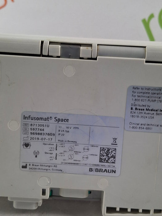 B. Braun Infusomat Space w/AC Adapter Infusion Pump