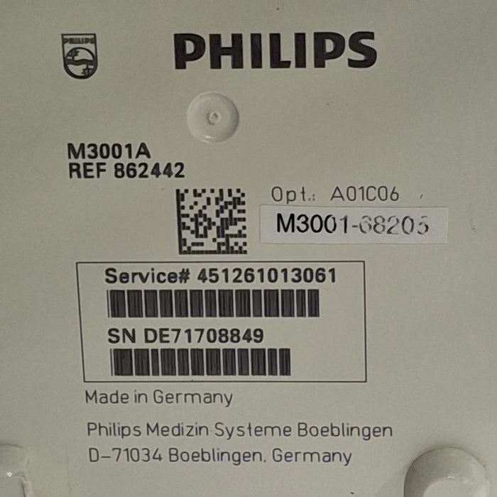 Philips M3001A-A01C06 Fast SpO2, NIBP, ECG, Temp, IBP MMS Module