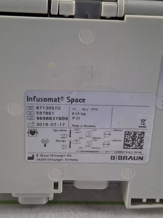 B. Braun Infusomat Space w/AC Adapter Infusion Pump