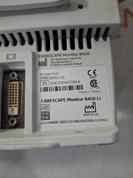 GE Healthcare Carescape B450 Critical Care Patient Monitor