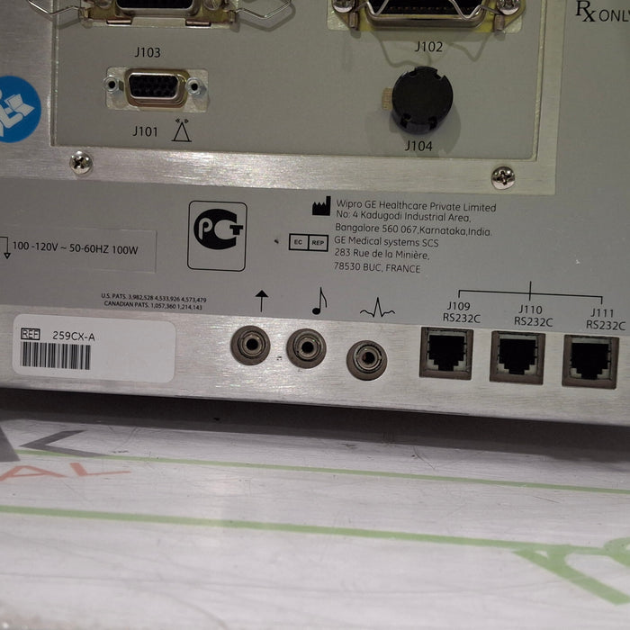 GE Healthcare Corometrics 250cx Series Model 259cx-a Fetal Monitor