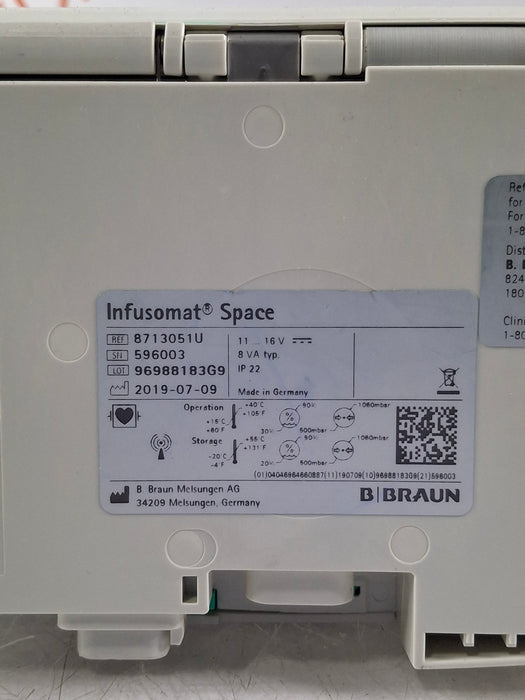 B. Braun Infusomat Space w/AC Adapter Infusion Pump