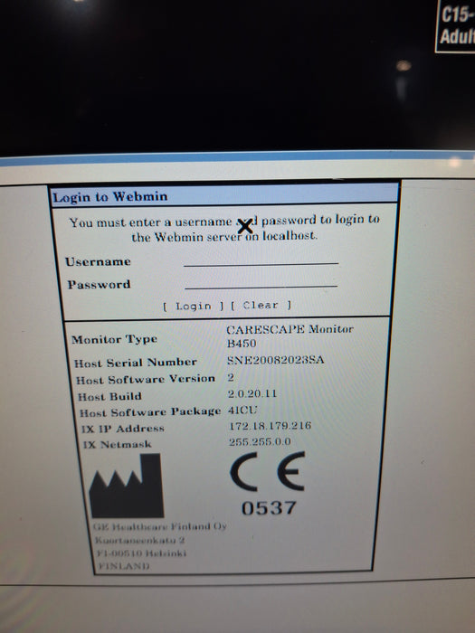 GE Healthcare Carescape B450 Critical Care Patient Monitor