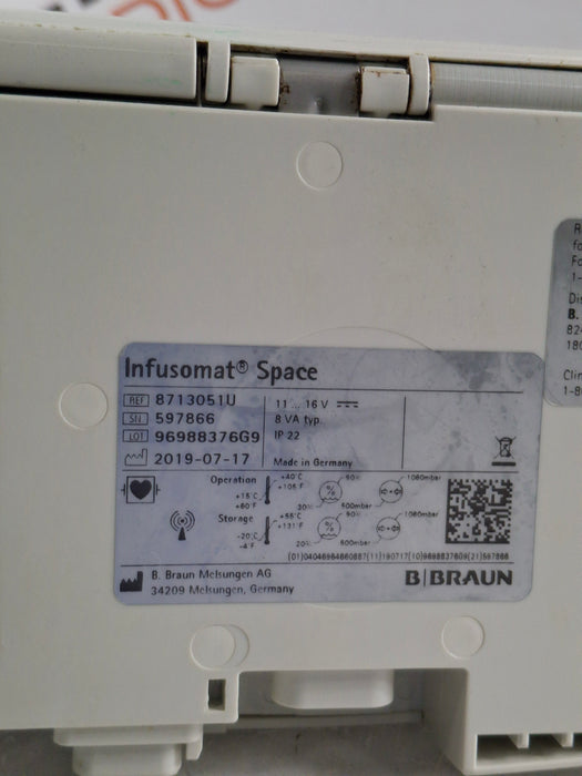 B. Braun Infusomat Space w/AC Adapter Infusion Pump