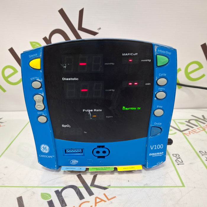 GE Healthcare Dinamap V100 - NIBP, SpO2 Vital Signs Monitor