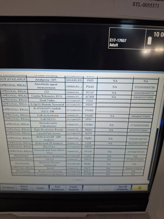 GE Healthcare Carescape B450 Critical Care Patient Monitor