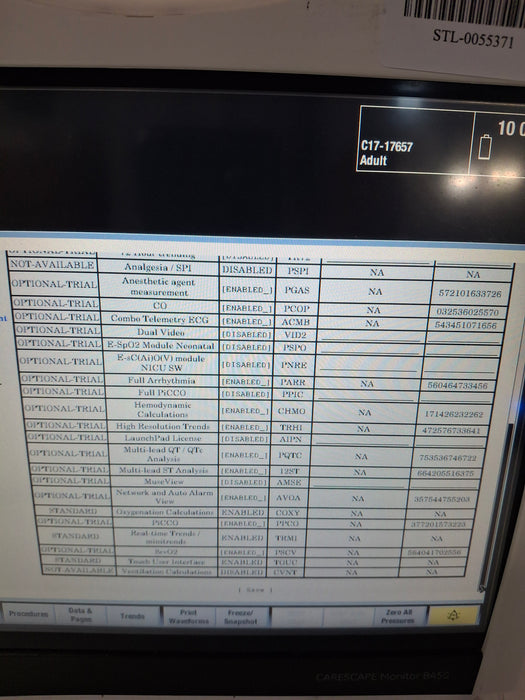 GE Healthcare Carescape B450 Critical Care Patient Monitor