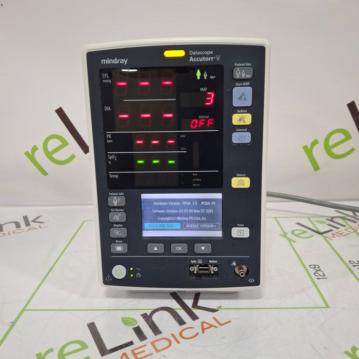 Mindray Datascope Accutorr V Vital Signs Monitor