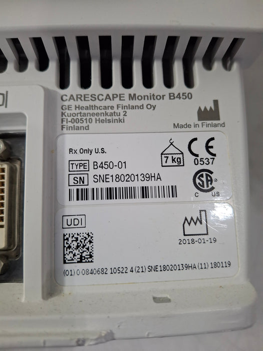 GE Healthcare Carescape B450 Critical Care Patient Monitor