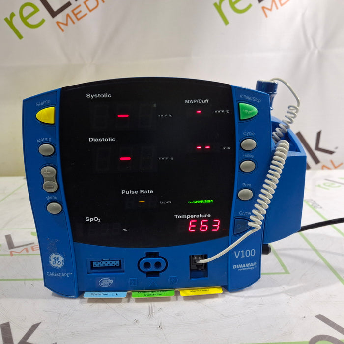 GE Healthcare Dinamap V100 - NIBP, SpO2 Vital Signs Monitor