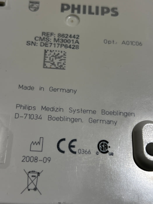 Philips M3001A-A01C06 Fast SpO2, NIBP, ECG, Temp, IBP MMS Module