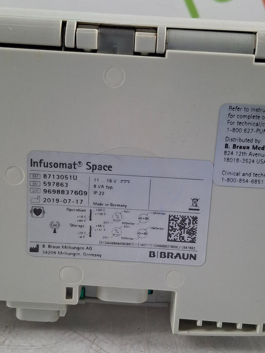 B. Braun Infusomat Space w/AC Adapter Infusion Pump