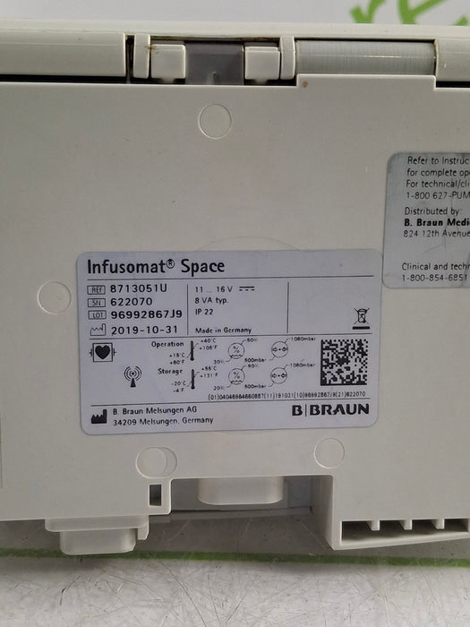 B. Braun Infusomat Space w/AC Adapter Infusion Pump