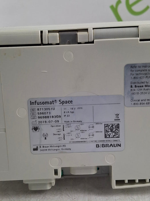B. Braun Infusomat Space w/AC Adapter Infusion Pump