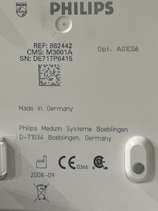 Philips M3001A-A01C06 Fast SpO2, NIBP, ECG, Temp, IBP MMS Module