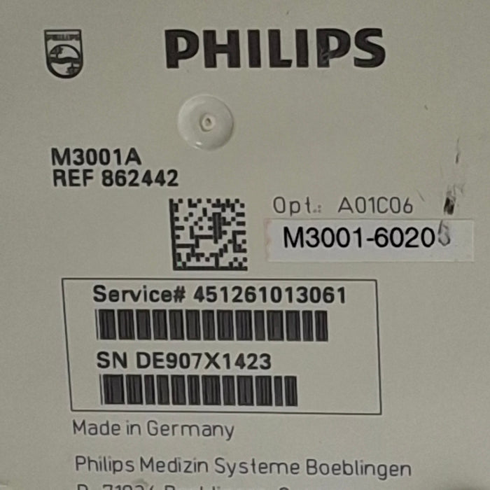Philips M3001A-A01C06 Fast SpO2, NIBP, ECG, Temp, IBP MMS Module