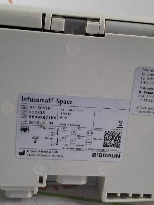 B. Braun Infusomat Space w/AC Adapter Infusion Pump