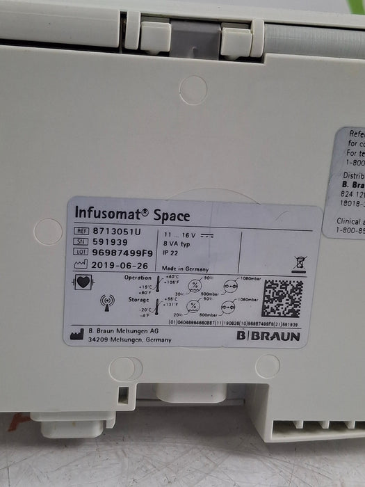 B. Braun Infusomat Space w/AC Adapter Infusion Pump