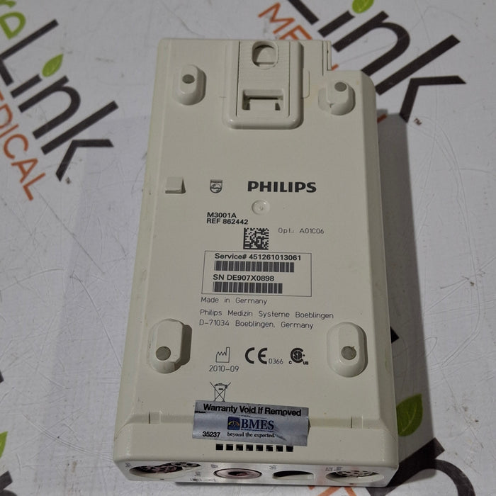 Philips M3001A-A01C06 Fast SpO2, NIBP, ECG, Temp, IBP MMS Module