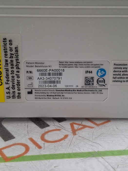 Mindray Benevision N1 Transport Patient Monitor