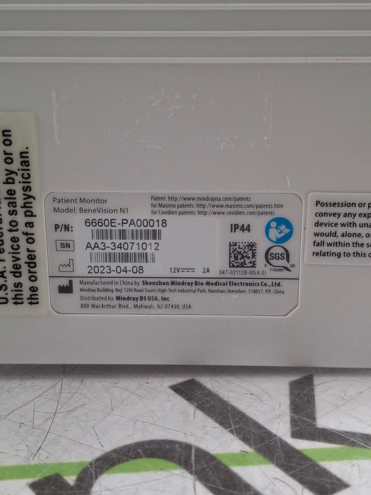 Mindray Benevision N1 Transport Patient Monitor
