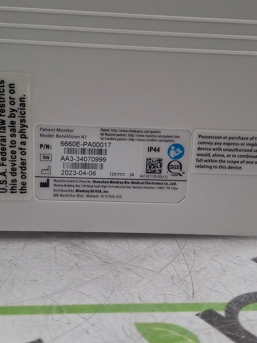 Mindray Benevision N1 Transport Patient Monitor