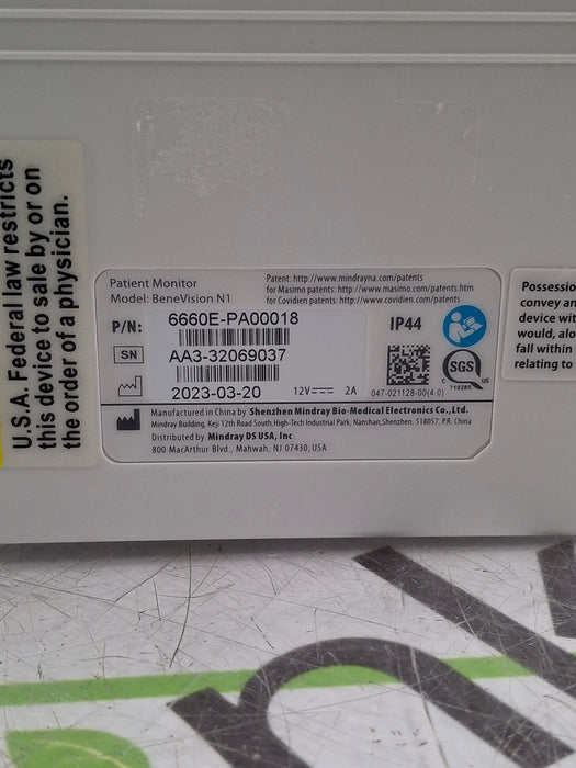 Mindray Benevision N1 Transport Patient Monitor
