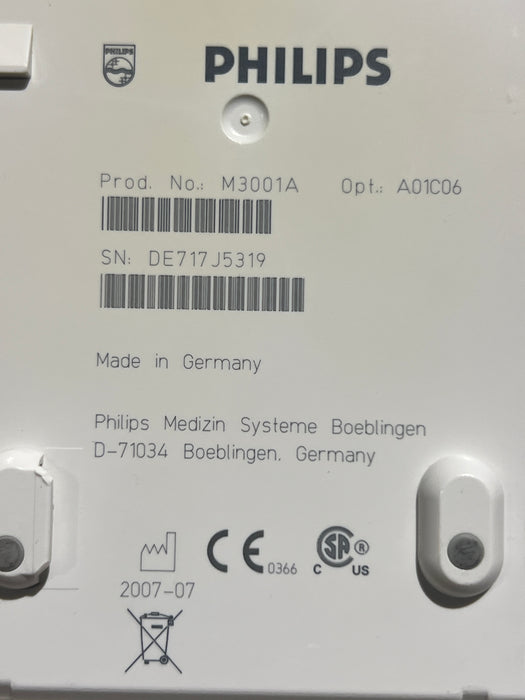 Philips M3001A-A01C06 Fast SpO2, NIBP, ECG, Temp, IBP MMS Module