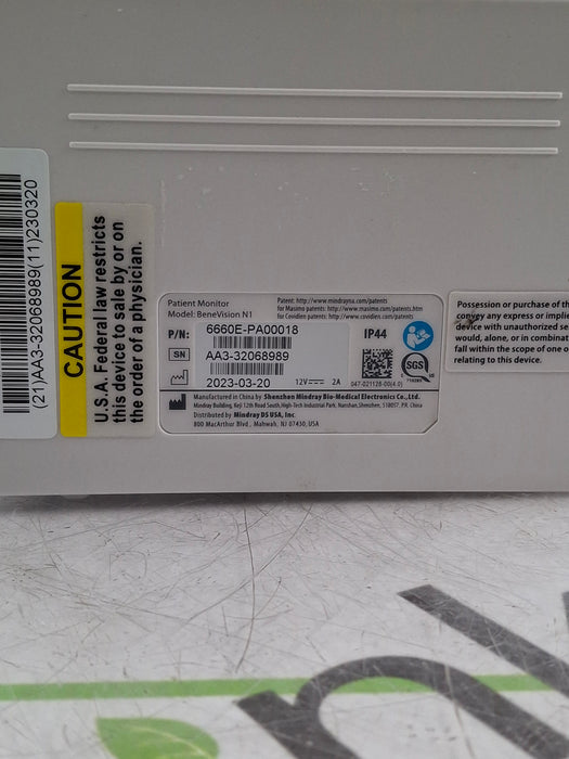 Mindray Benevision N1 Transport Patient Monitor