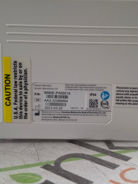 Mindray Benevision N1 Transport Patient Monitor