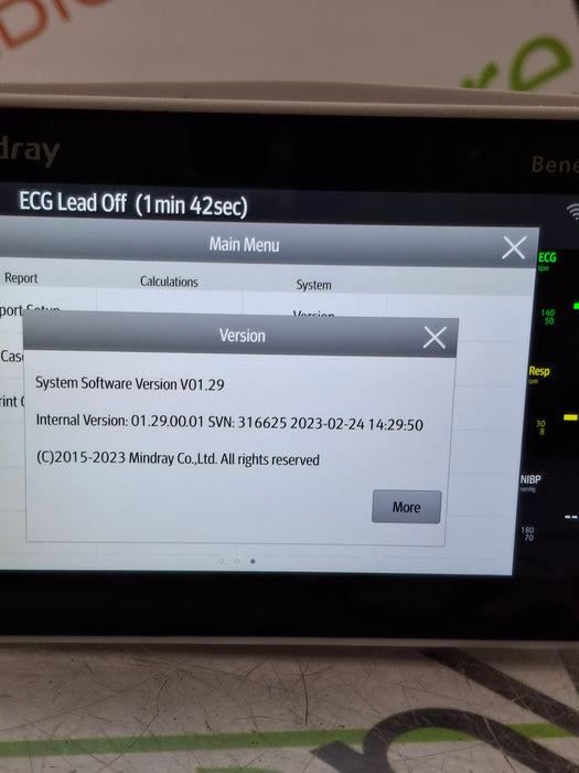Mindray Benevision N1 Transport Patient Monitor