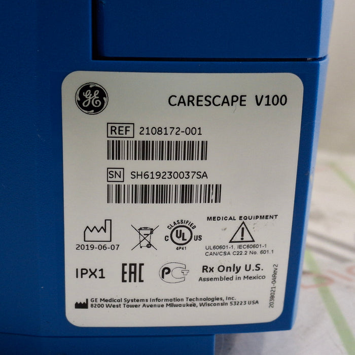 GE Healthcare Dinamap V100 - NIBP, SpO2, Temp Vital Signs Monitor